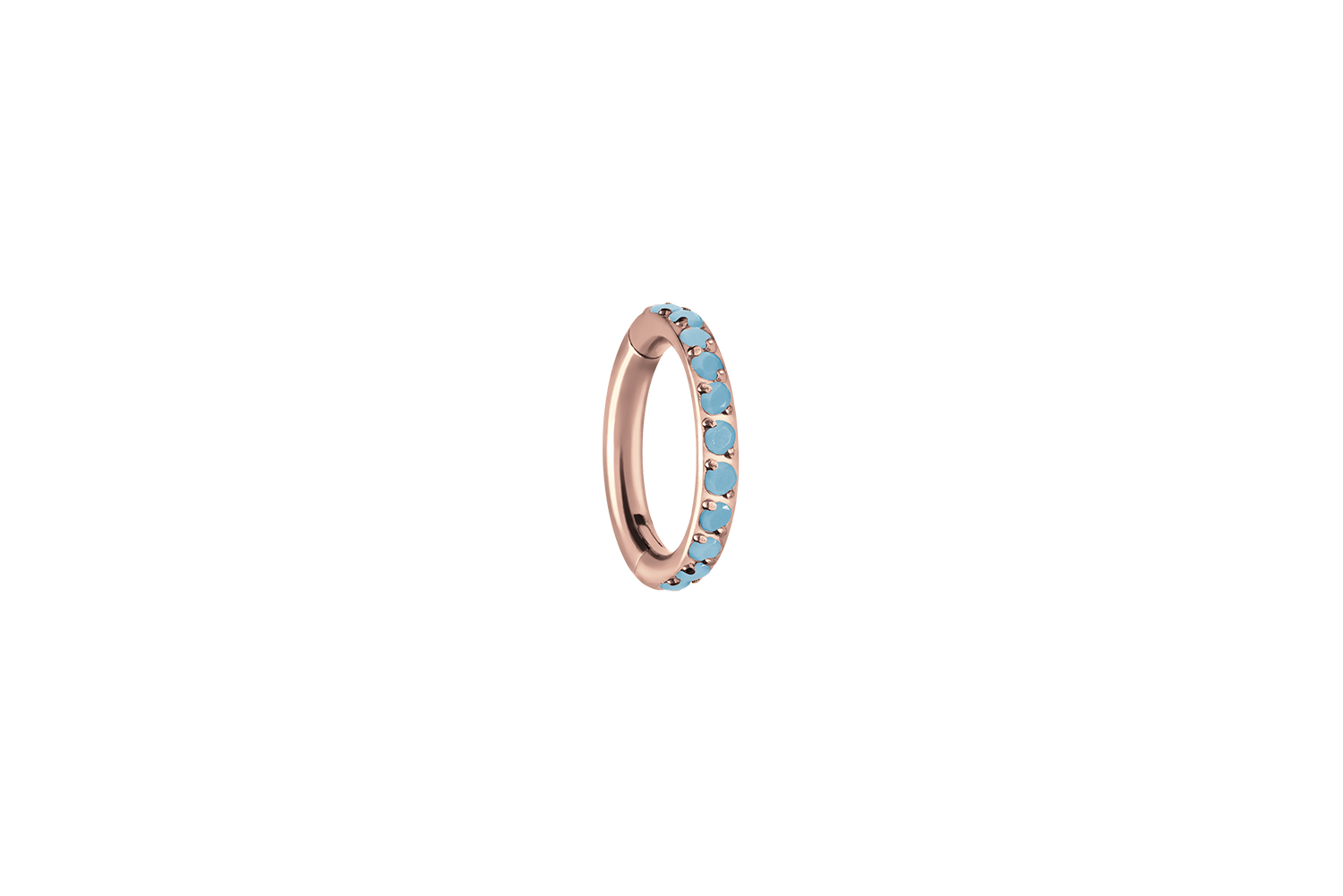 Titan Segmentring Clicker Piercing EINGEFASSTE SYNTHETISCHE TÜRKISE